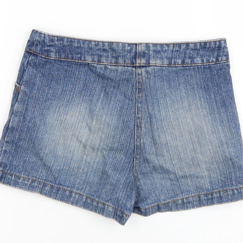 Preworn Girls Blue  Denim Hot Pants Shorts Size 9-10 Years