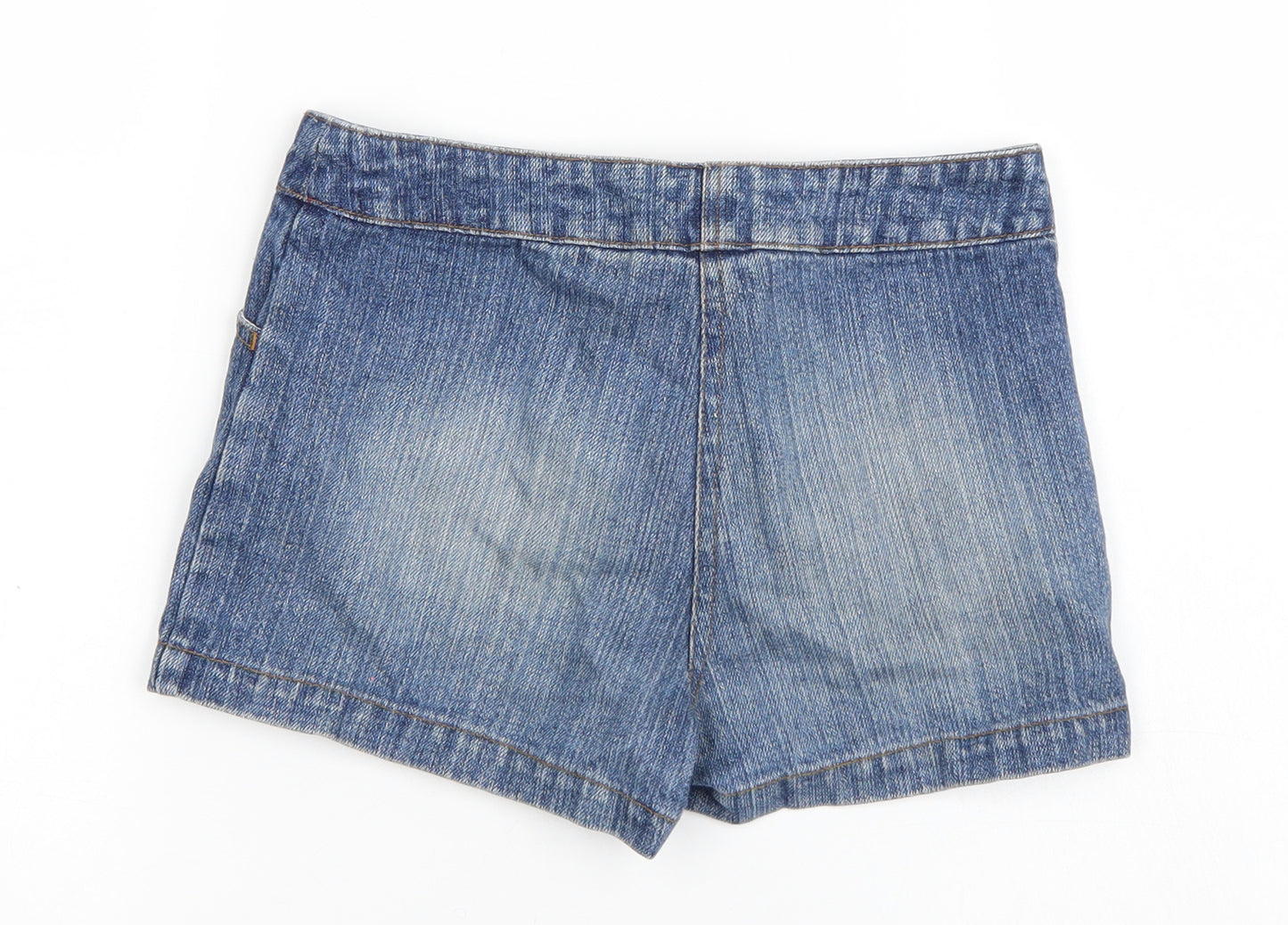 Preworn Girls Blue  Denim Hot Pants Shorts Size 9-10 Years