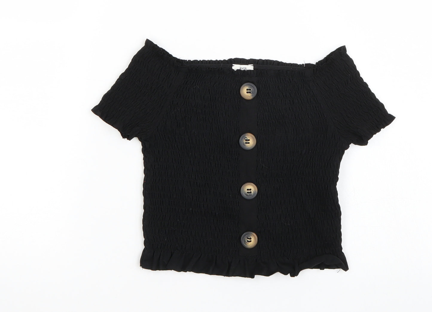 River Island Girls Black   Basic T-Shirt Size 7-8 Years