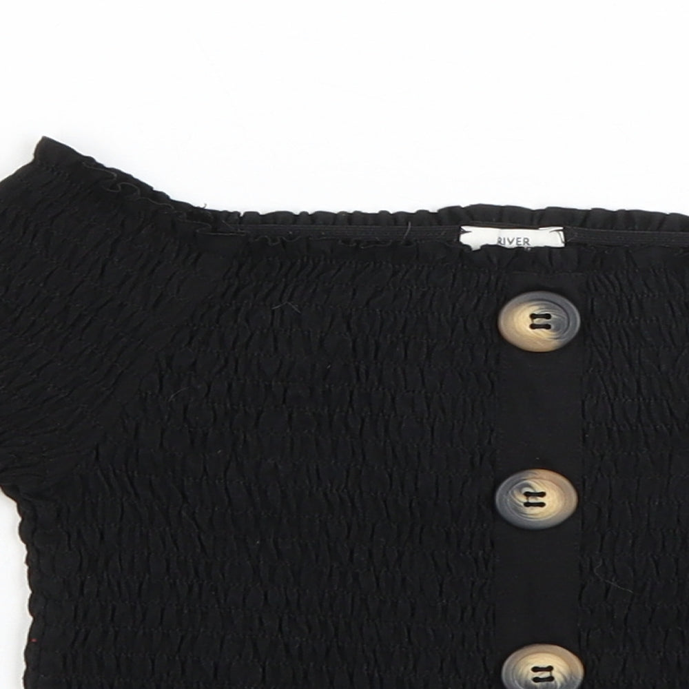 River Island Girls Black   Basic T-Shirt Size 7-8 Years