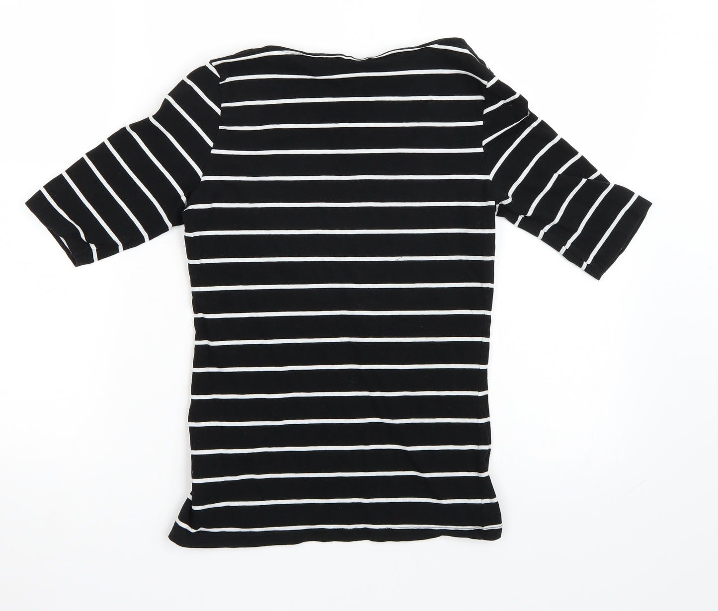 H&M Womens Black Striped  Basic T-Shirt Size S