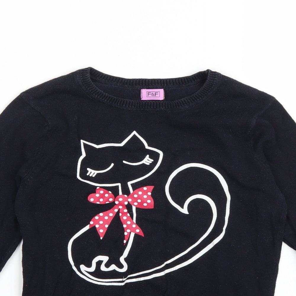 F&F Girls Blue   Pullover Jumper Size 8-9 Years