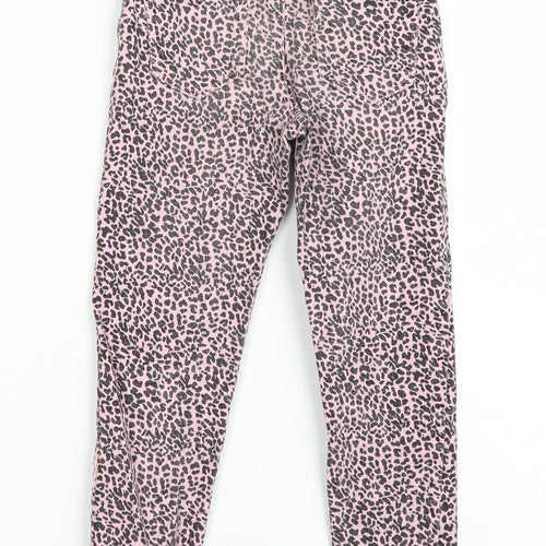 Zara Girls Pink Animal Print  Skinny Jeans Size 7 Years