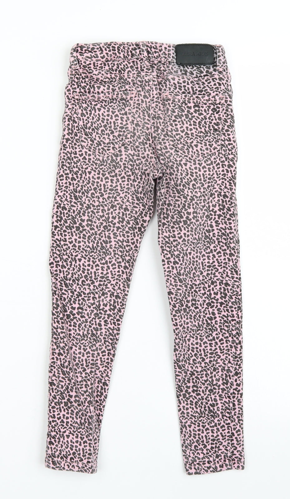 Zara Girls Pink Animal Print  Skinny Jeans Size 7 Years