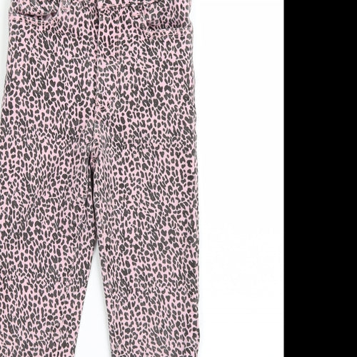 Zara Girls Pink Animal Print  Skinny Jeans Size 7 Years