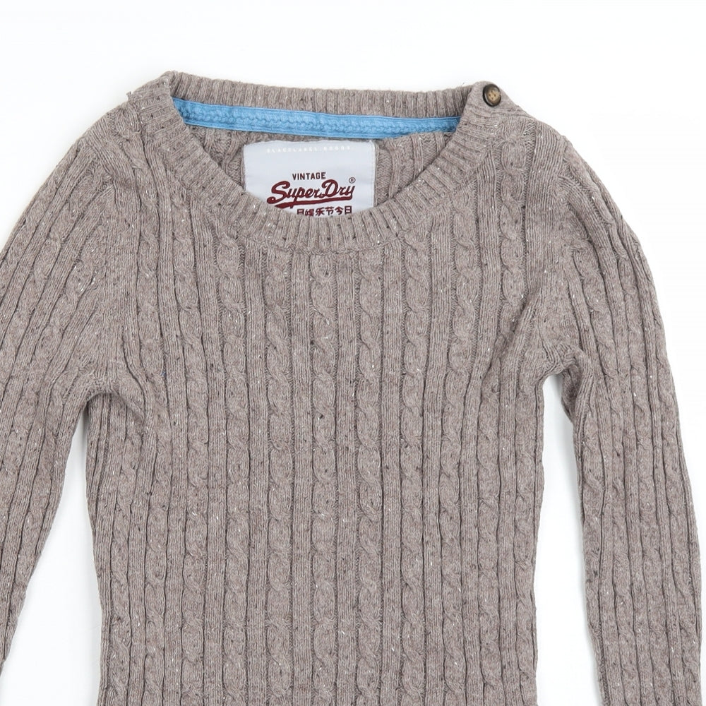 Super Dry Womens Brown   Pullover Jumper Size M