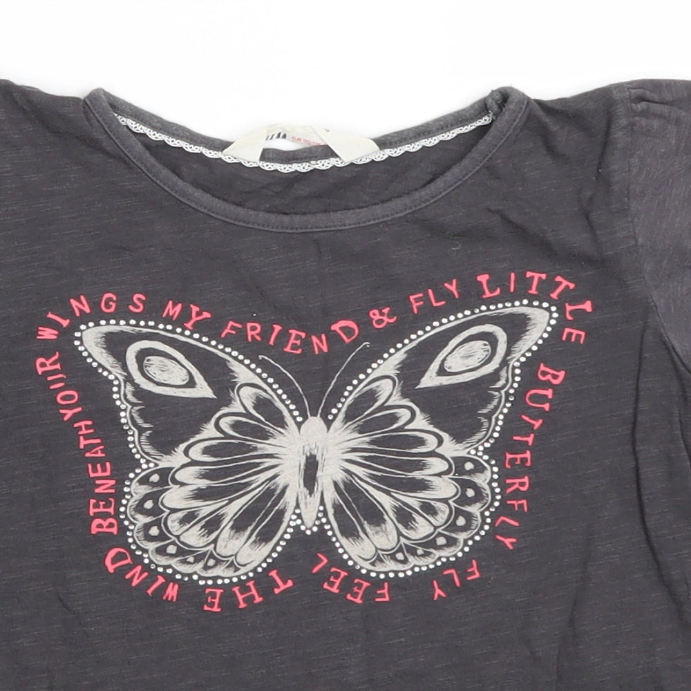H&M Girls Grey   Basic T-Shirt Size 7-8 Years