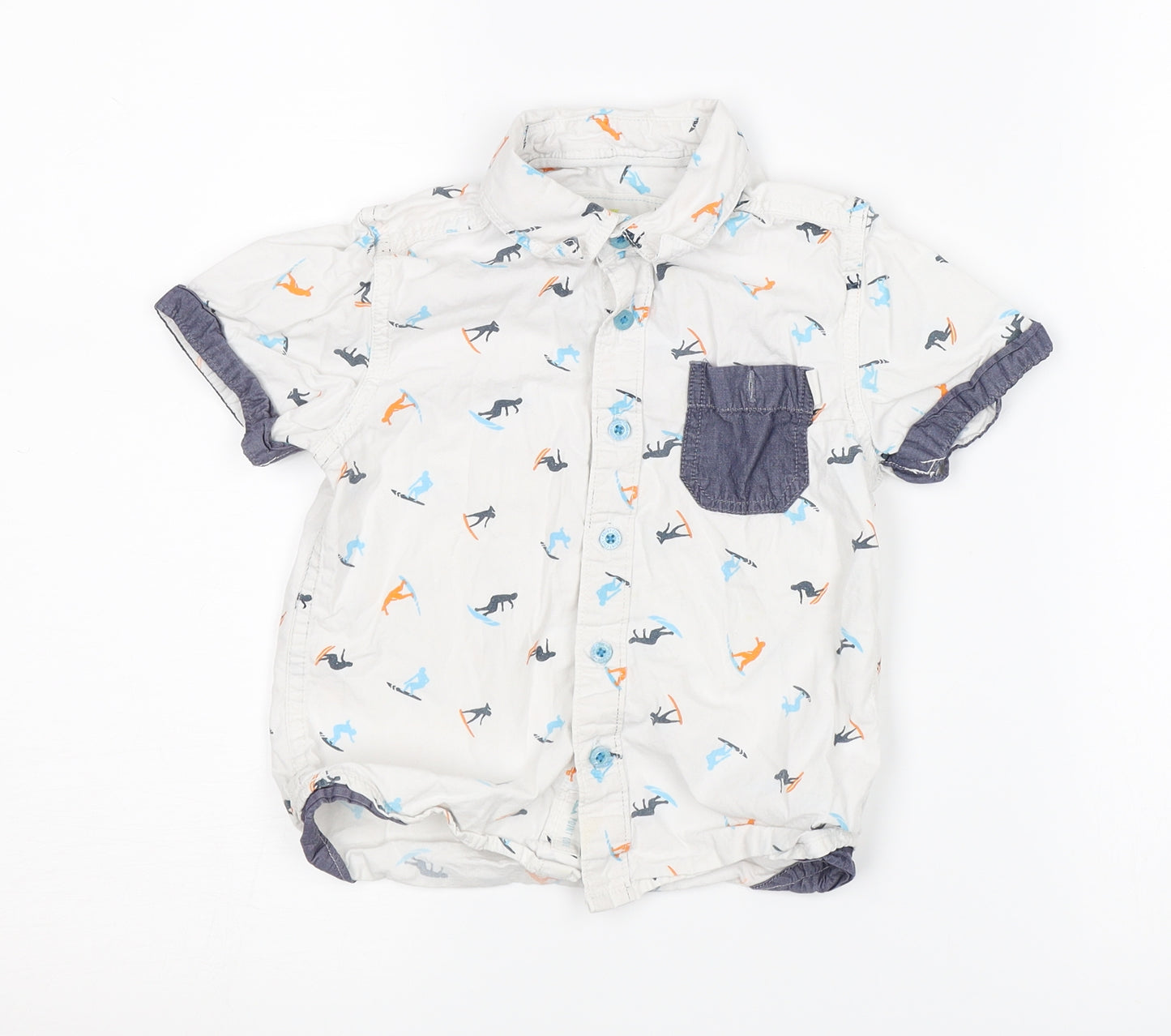 point cove Boys White   Basic Button-Up Size 2-3 Years  - surf