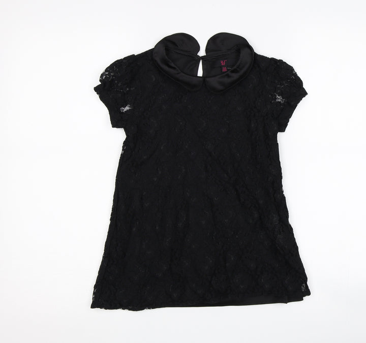 Young Dimension Girls Black   Basic T-Shirt Size 9-10 Years