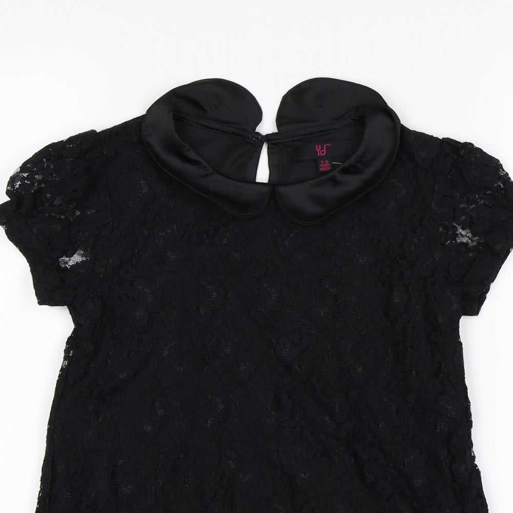 Young Dimension Girls Black   Basic T-Shirt Size 9-10 Years