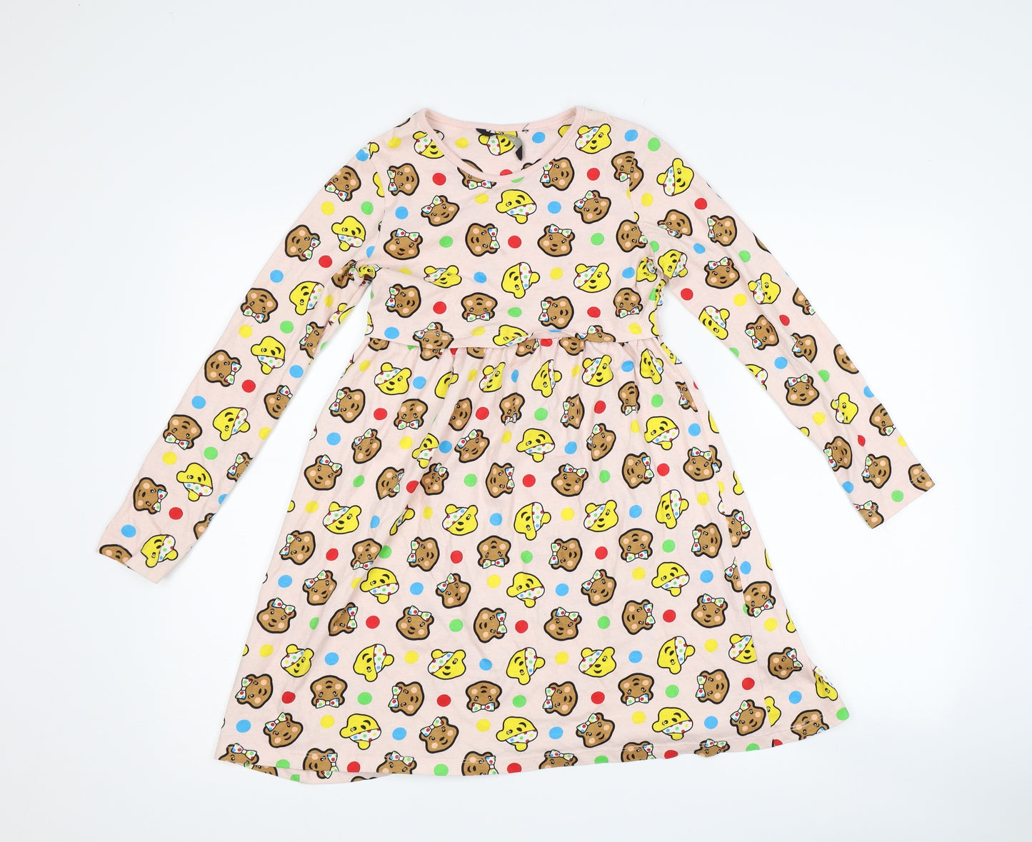 George Girls Pink   Skater Dress  Size 9-10 Years  - Pudsey Bear