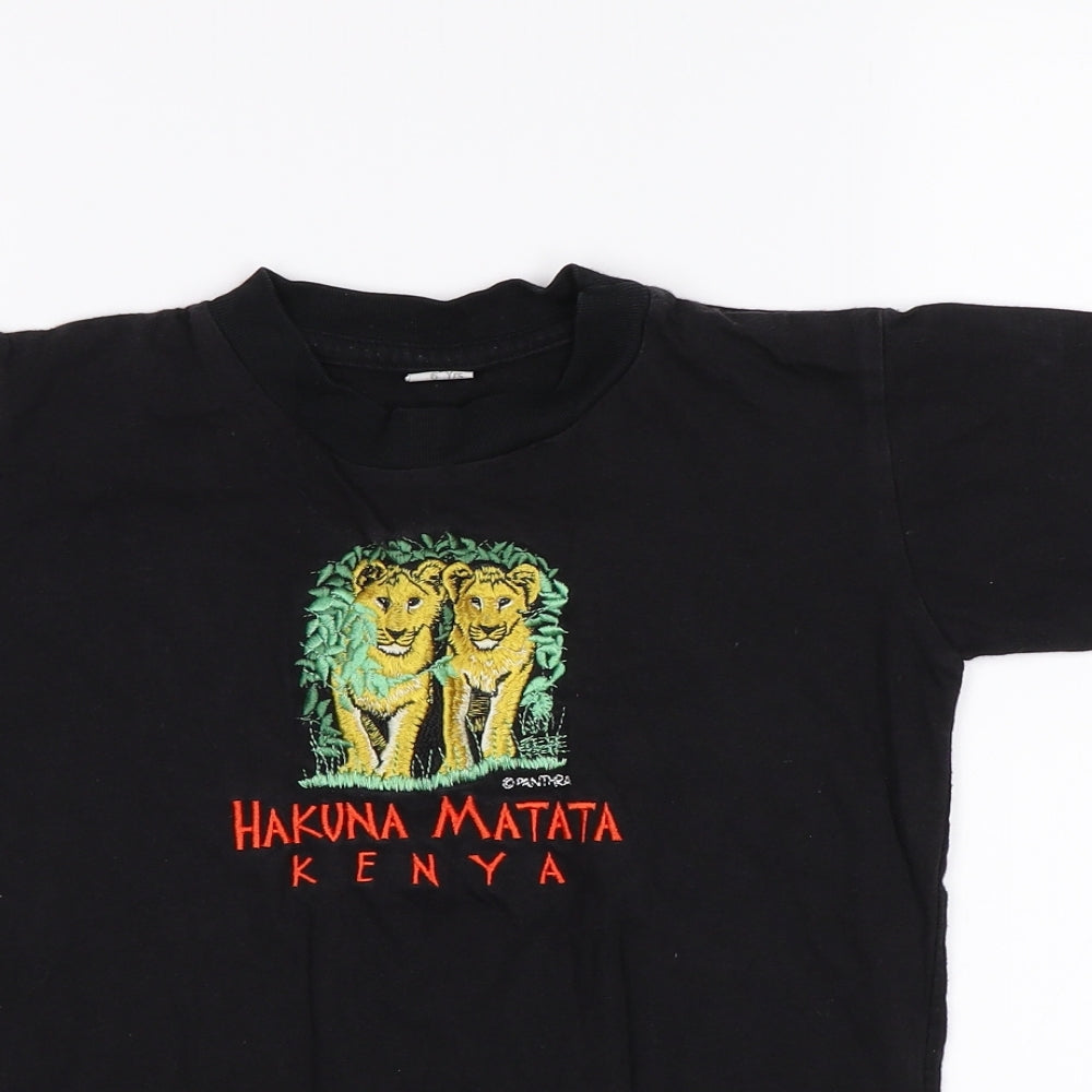 Preworn Boys Black   Basic T-Shirt Size 6 Years  - kenya