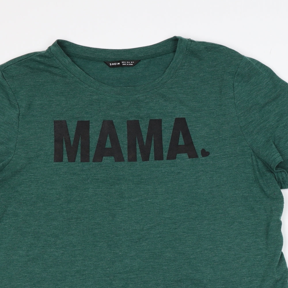 SheIn Womens Green   Basic T-Shirt Size XL  - mama