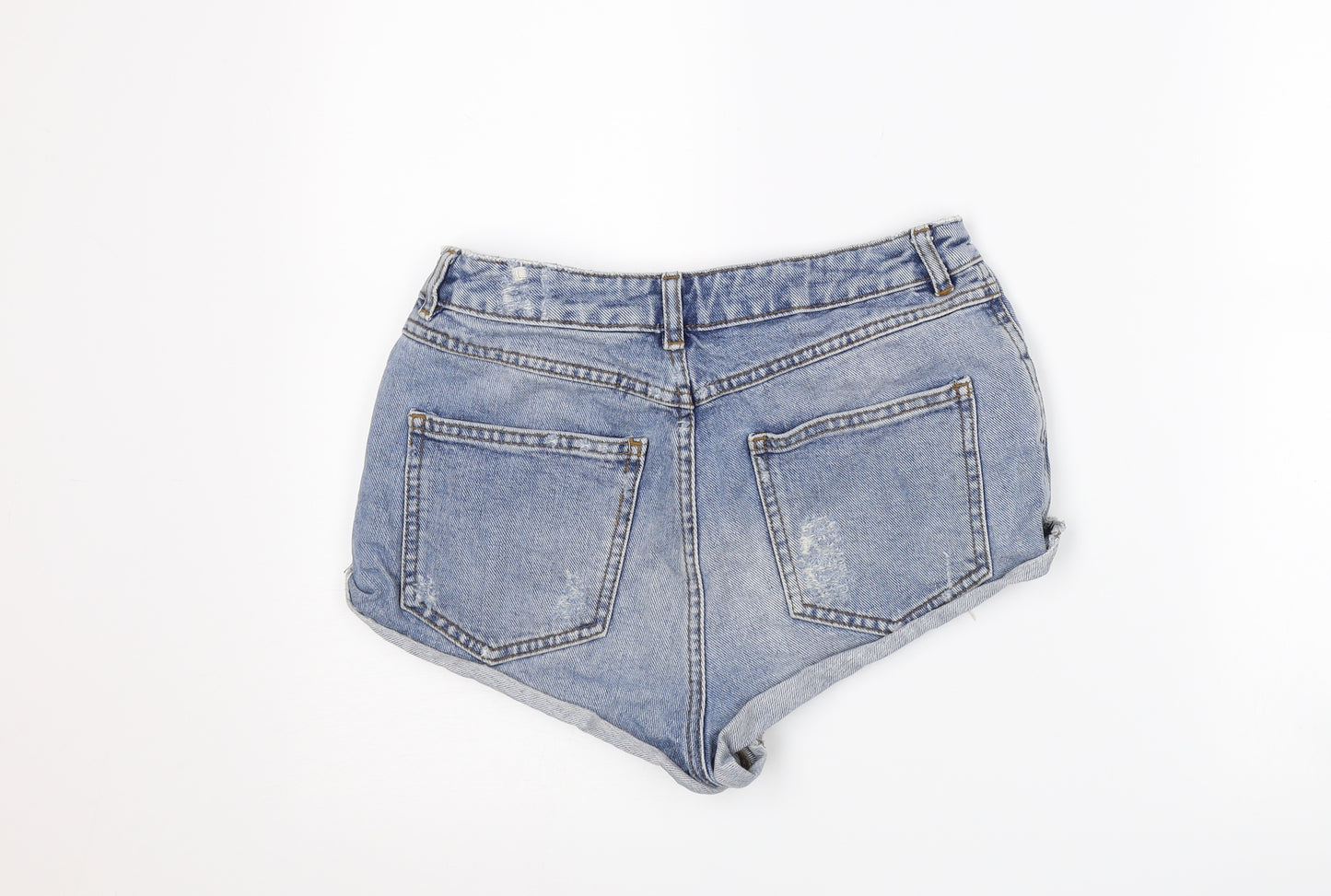 Topshop Womens Blue  Denim Hot Pants Shorts Size 28 in