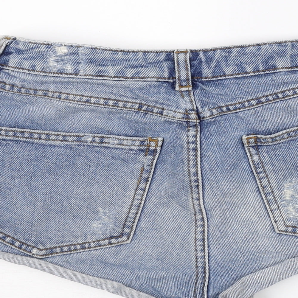 Topshop Womens Blue  Denim Hot Pants Shorts Size 28 in
