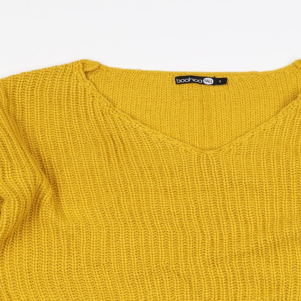Boohoo Womens Yellow   Pullover Jumper Size S