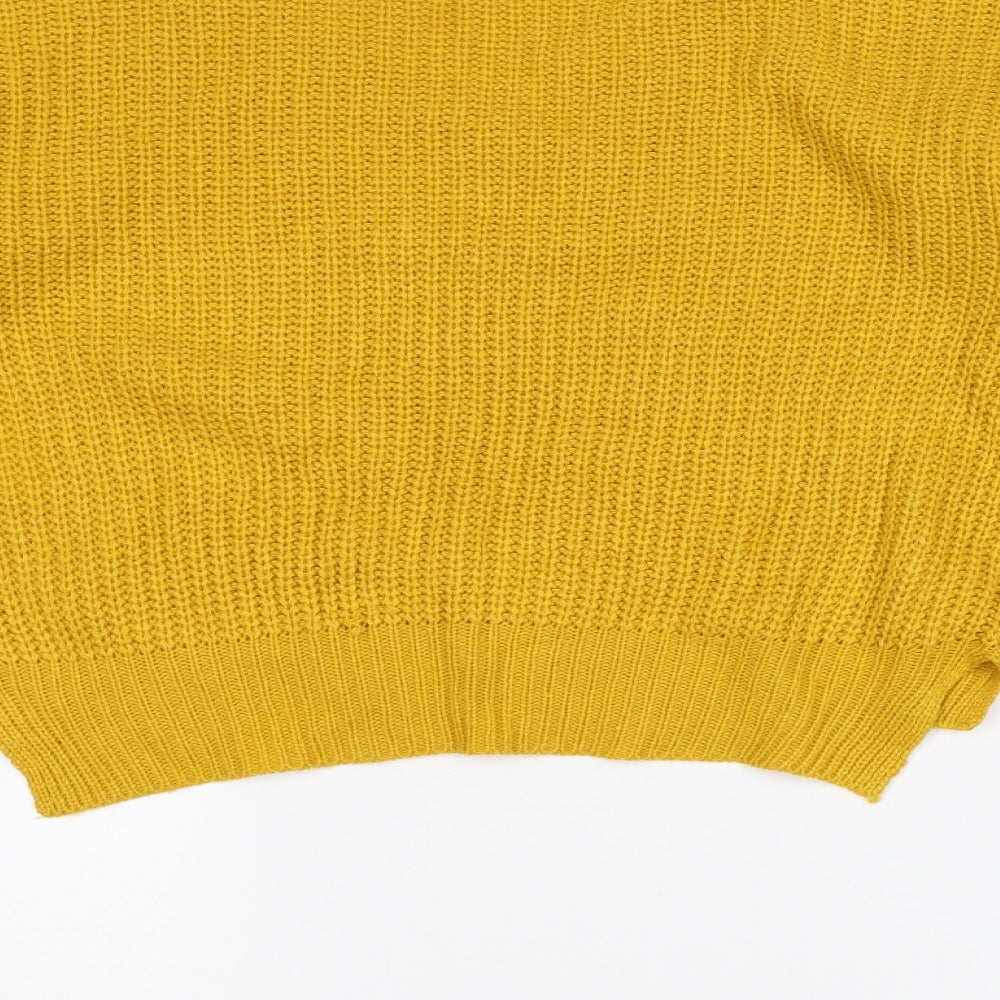 Boohoo Womens Yellow   Pullover Jumper Size S
