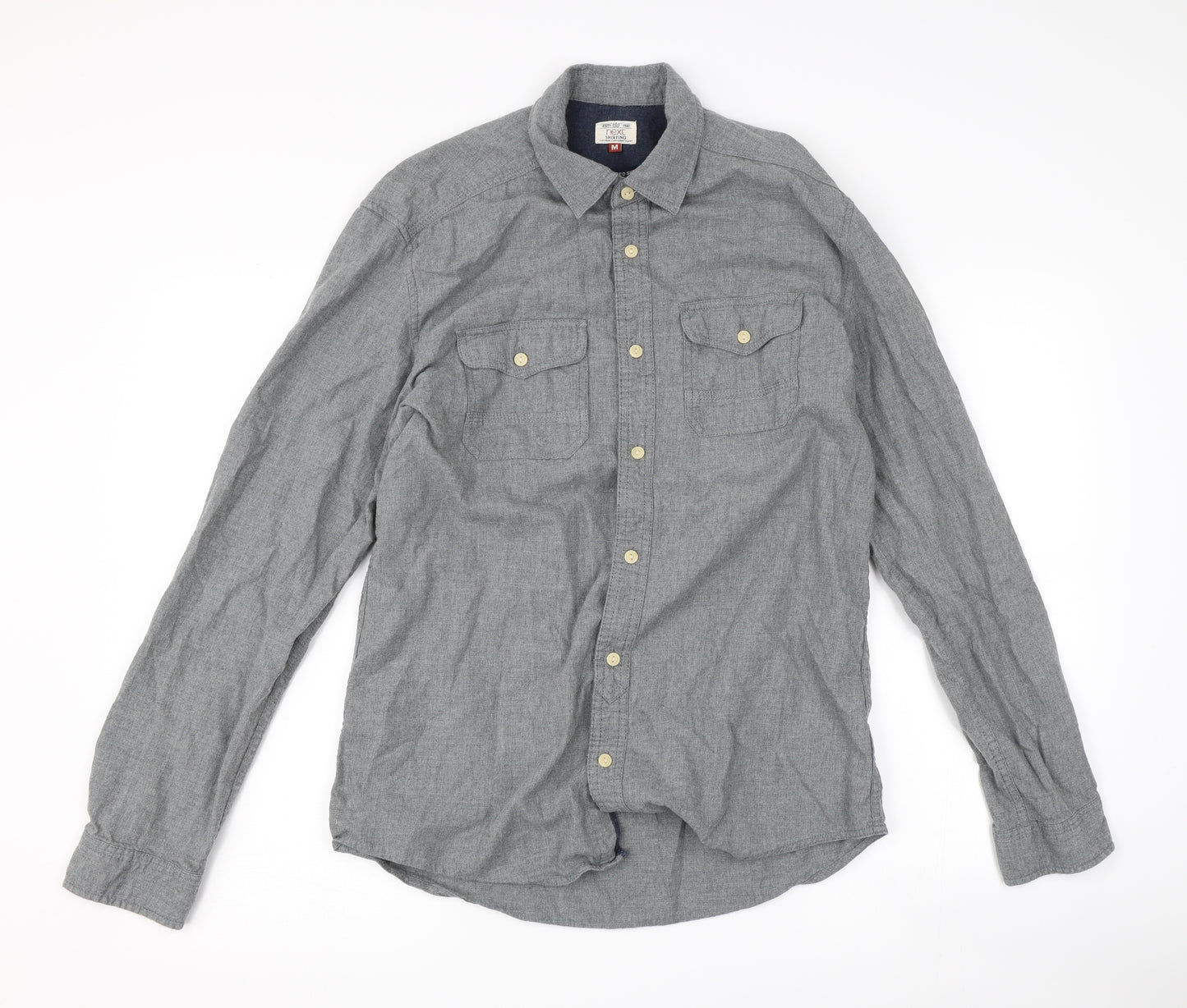 NEXT Mens Grey    Button-Up Size M