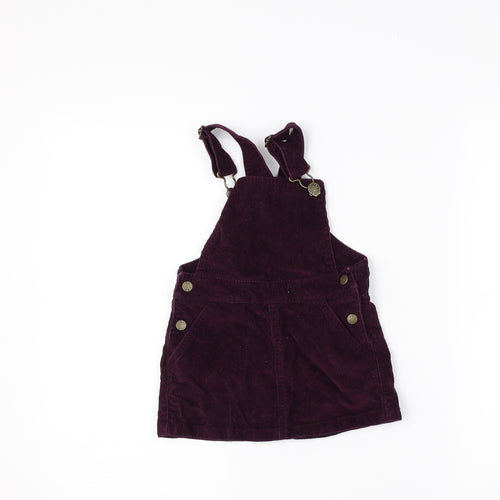 F&F Girls Purple  Corduroy Pinafore/Dungaree Dress  Size 18-24 Months