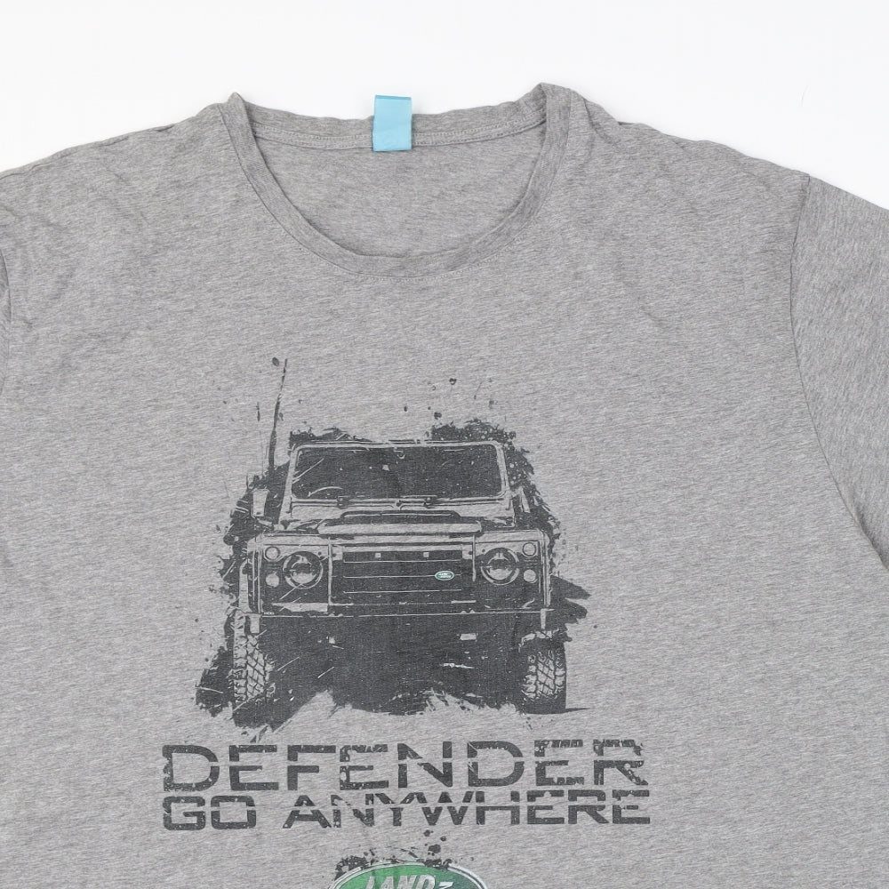 Spreadshirt Mens Grey    T-Shirt Size XL  - land rover defender