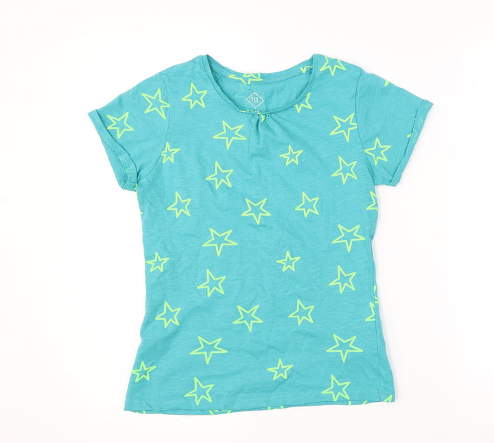 TEX Boys Green Basic T-Shirt Size 9-10 Years - Star Print