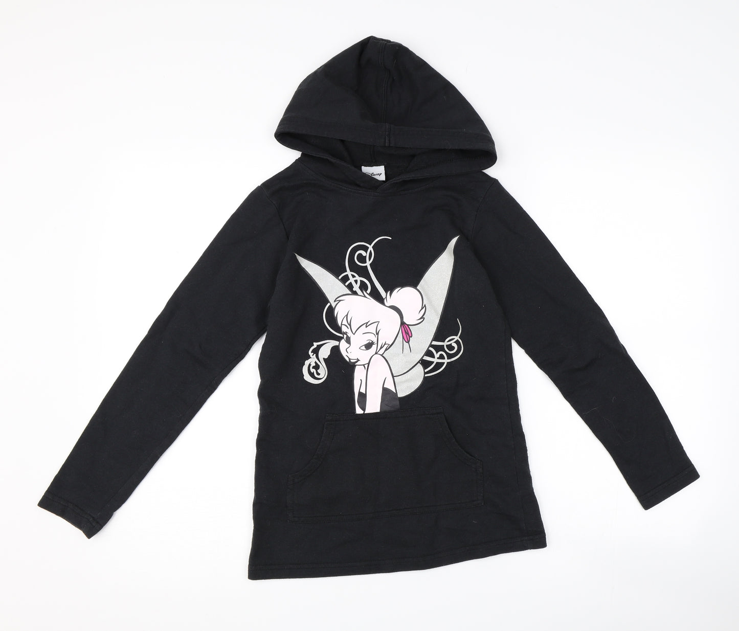 Disney Girls Black   Pullover Hoodie Size 10-11 Years  - Disney Tinkerbell