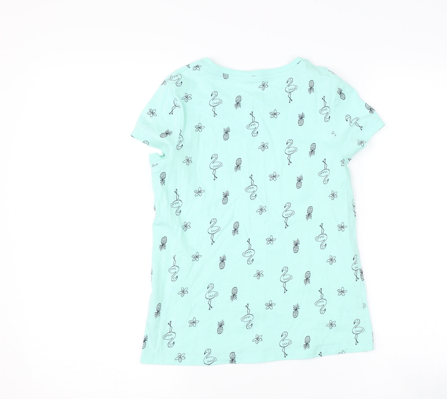 George Girls Blue   Basic T-Shirt Size 10-11 Years  - graphic