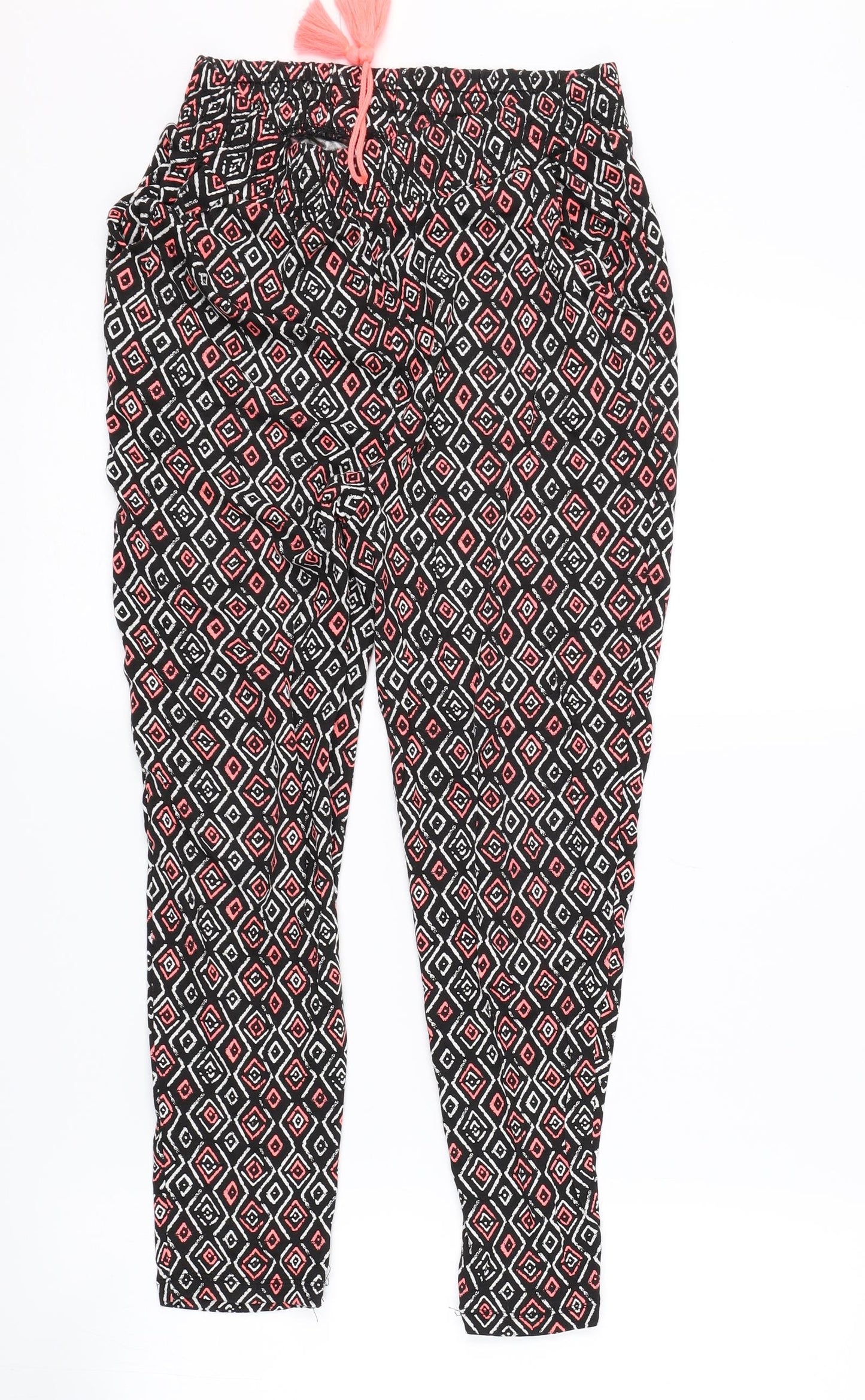 Matalan Girls Black Geometric  Harem Trousers Size 10 Years