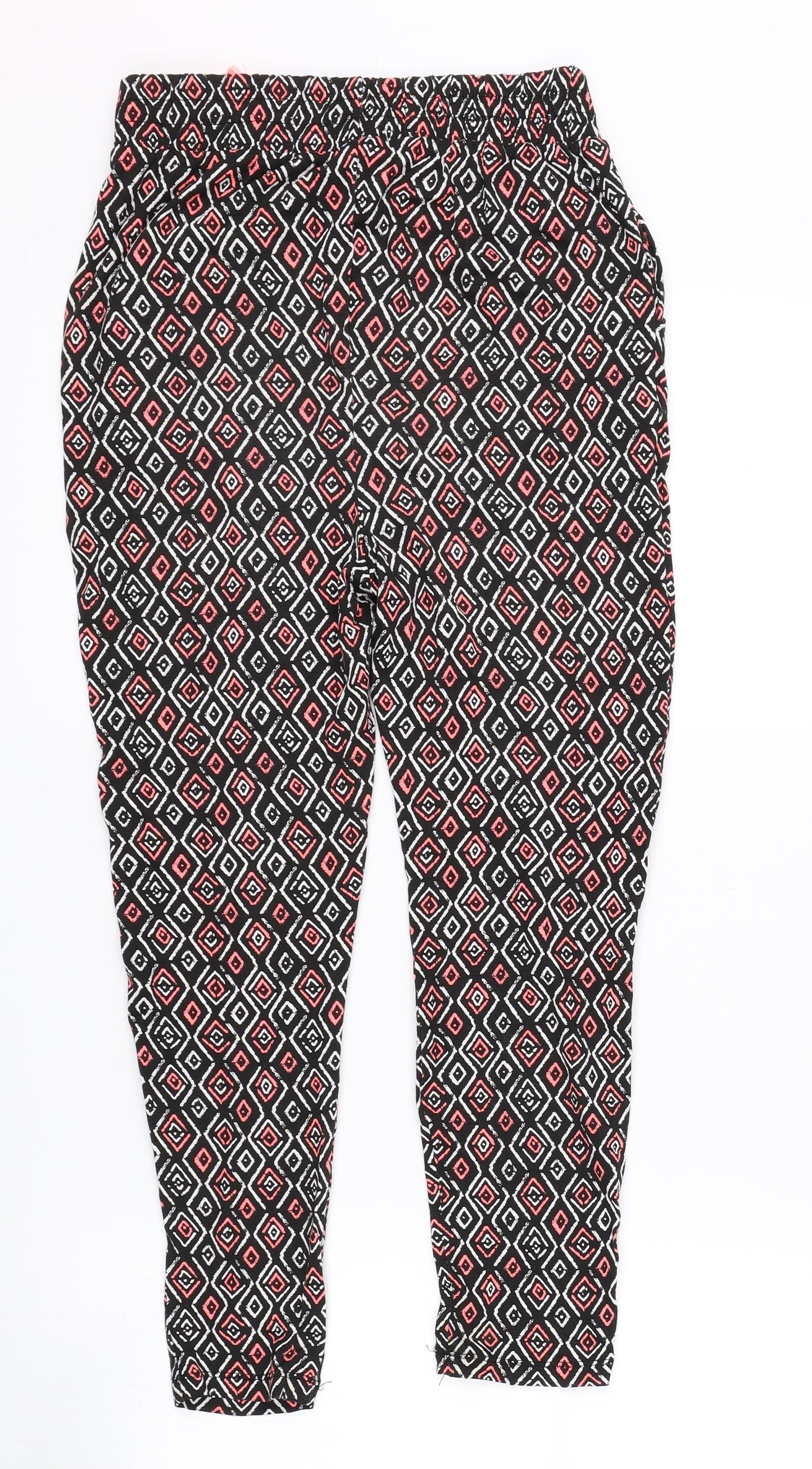 Matalan Girls Black Geometric  Harem Trousers Size 10 Years