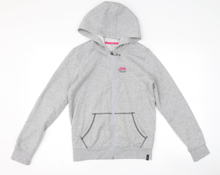 DECATHLON Girls Grey Full Zip Hoodie Size 12-13 Years