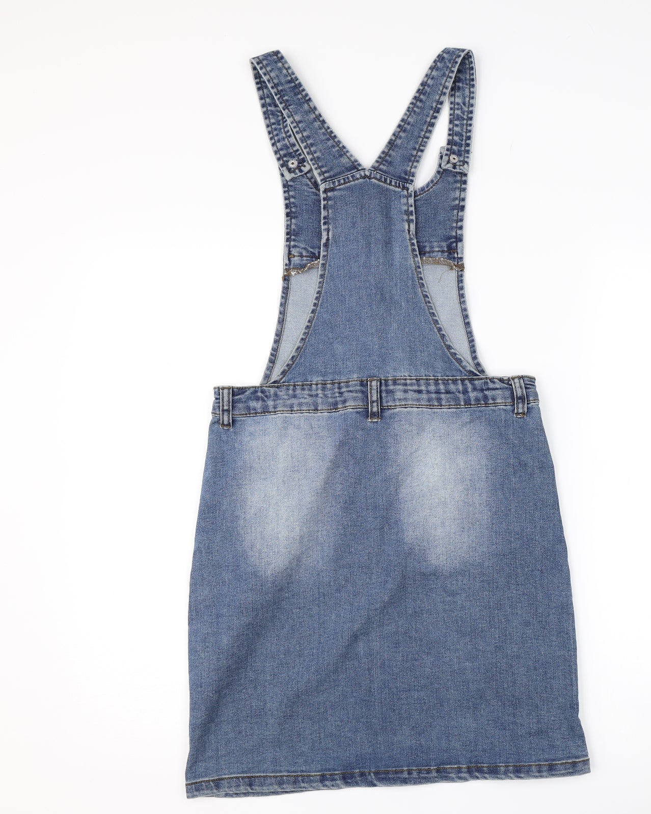 Miss E-vie Girls Blue  Denim Pinafore/Dungaree Dress  Size 13-14 Years  - slogan