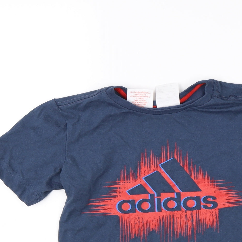 adidas Boys Blue   Basic T-Shirt Size 5-6 Years