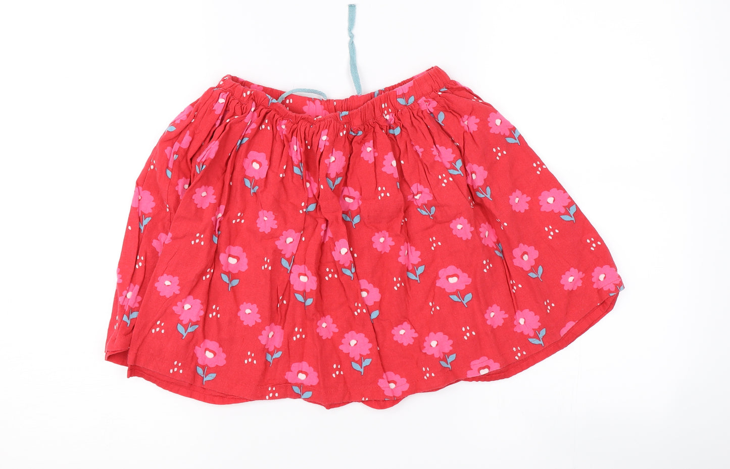 John Lewis Girls Red Floral  A-Line Skirt Size 8 Years