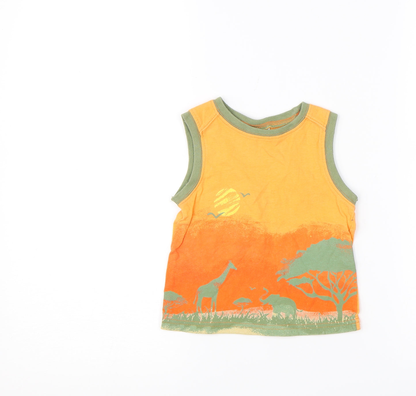 Vitamins Kids Boys Orange   Basic Tank Size 2 Years  - animals