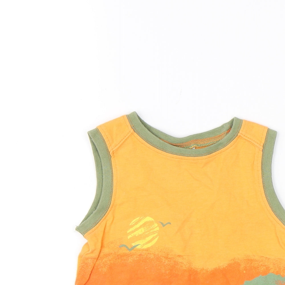 Vitamins Kids Boys Orange   Basic Tank Size 2 Years  - animals