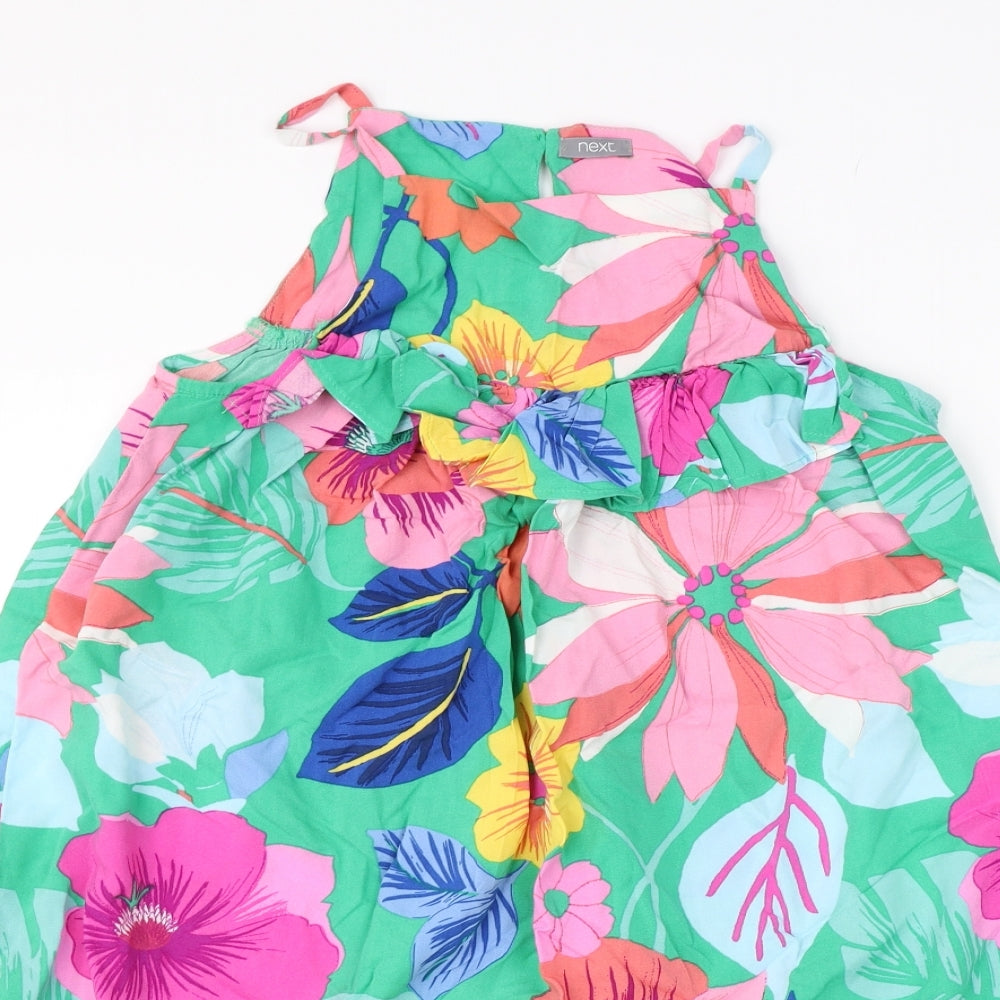NEXT Girls Green Floral  Shift  Size 11 Years