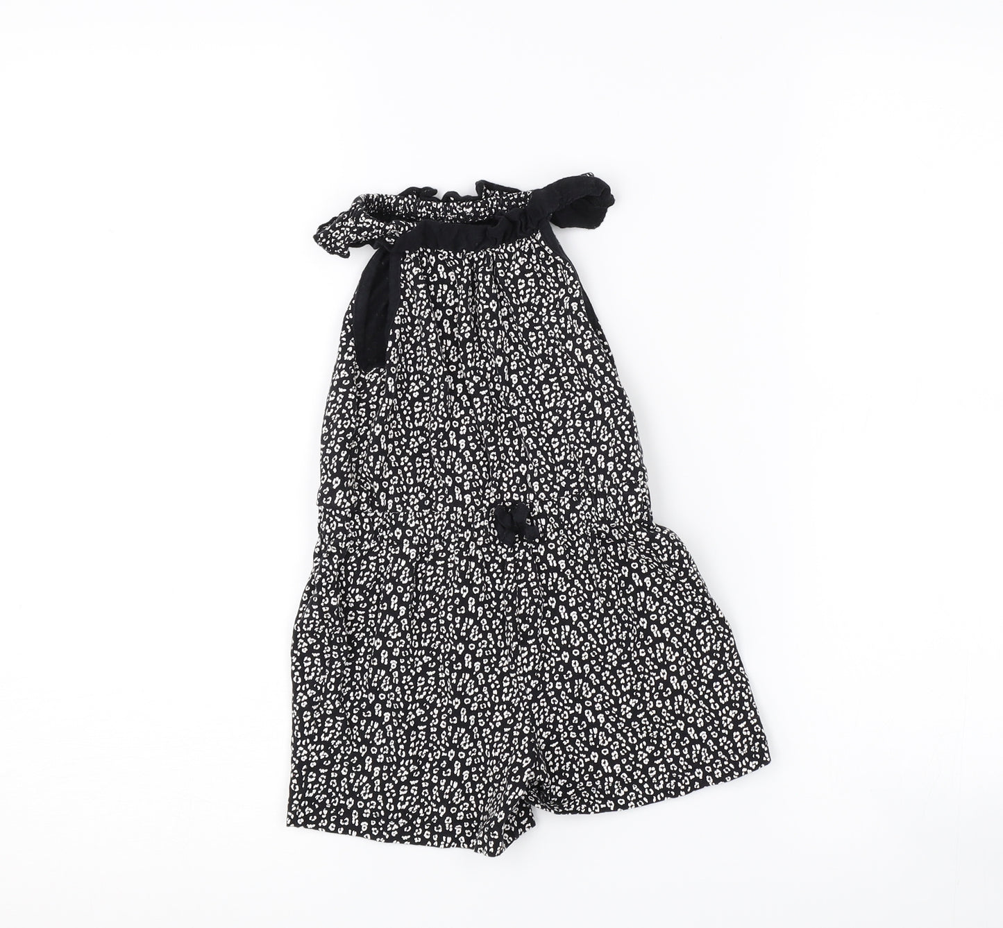 George Girls Black Floral  Romper One-Piece Size 18-24 Months