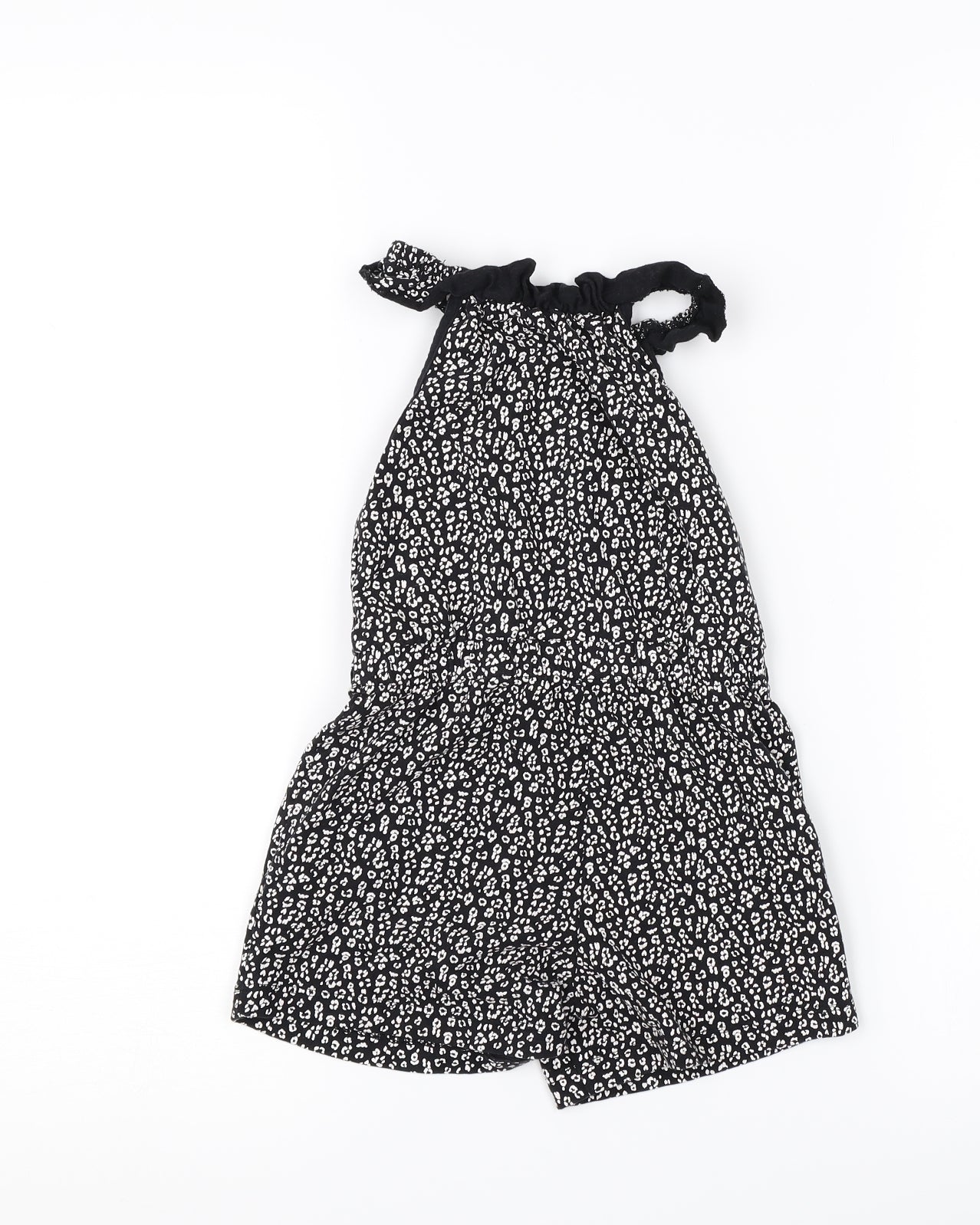 George Girls Black Floral  Romper One-Piece Size 18-24 Months