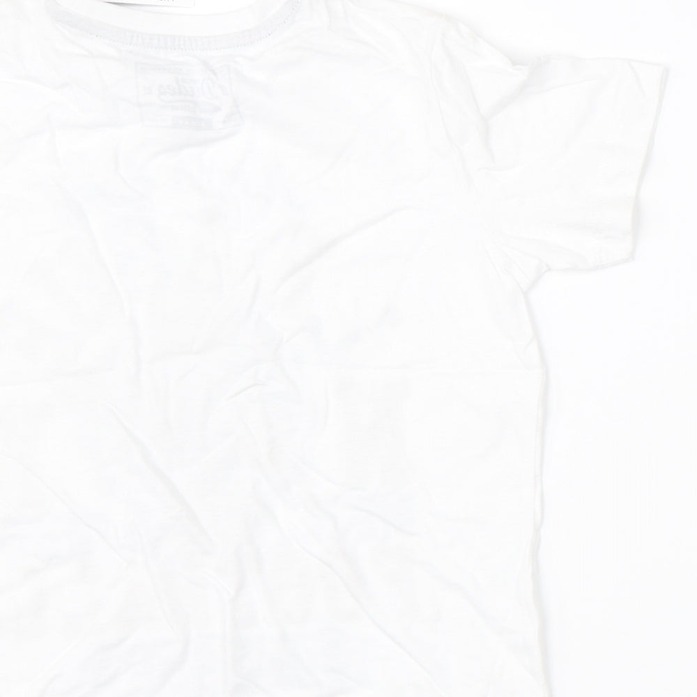 Matalan Boys White   Basic T-Shirt Size 4-5 Years  - graphic