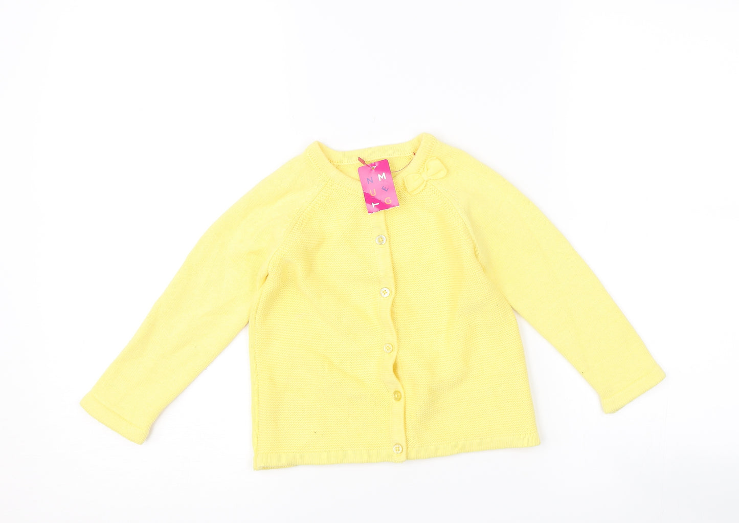 Nutmeg Girls Yellow   Cardigan Jumper Size 4-5 Years