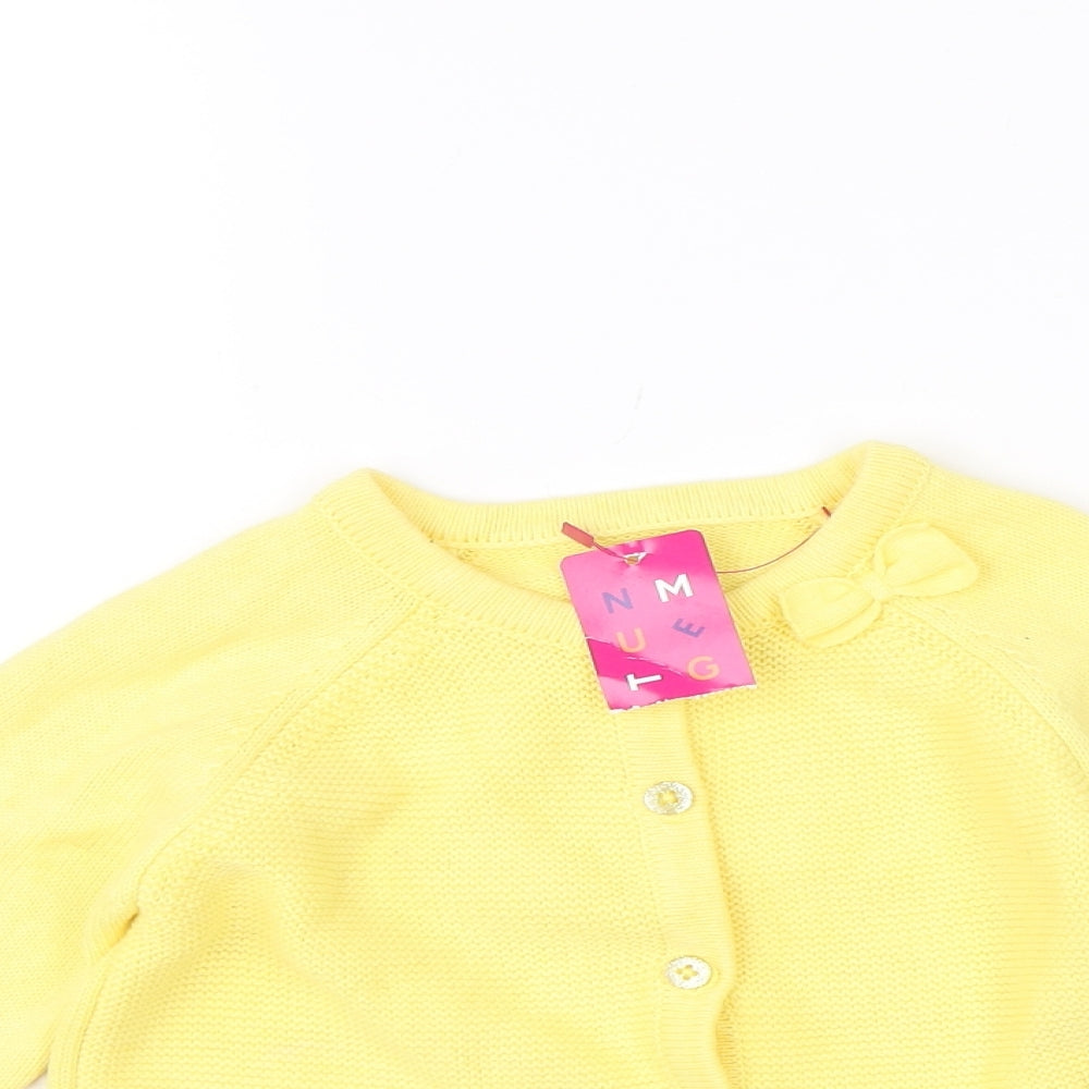 Nutmeg Girls Yellow   Cardigan Jumper Size 4-5 Years
