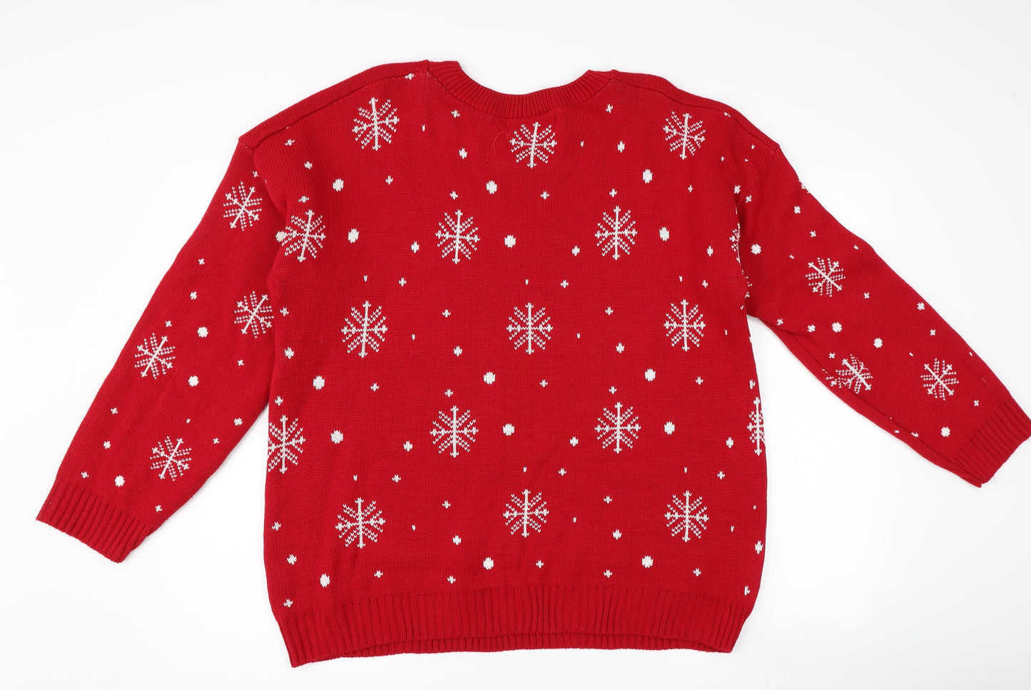 Harmony Womens Red Polka Dot  Pullover Jumper Size 2XL  - disney olaf snowman