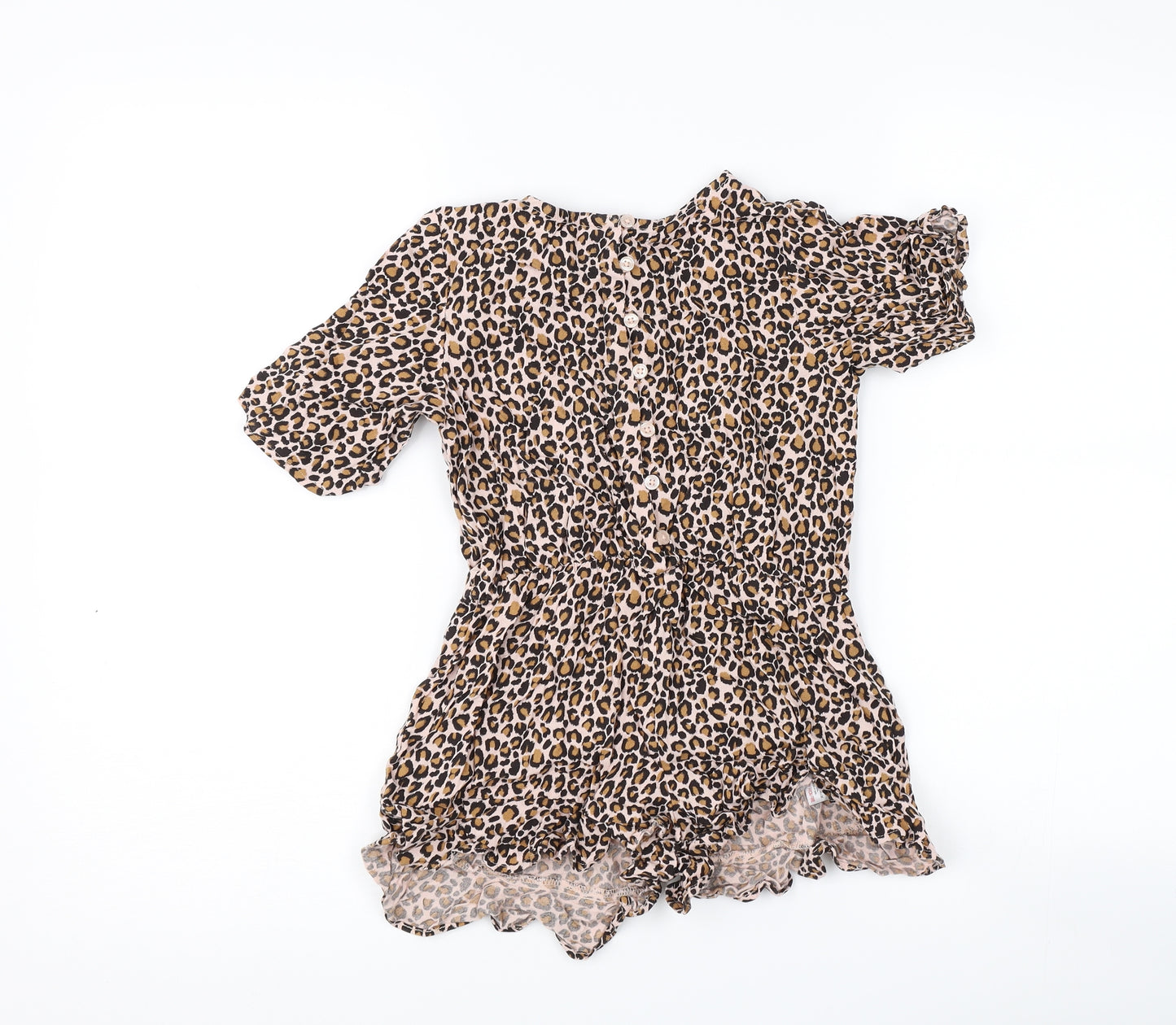 NEXT Girls Pink Animal Print  Playsuit One-Piece Size 7 Years