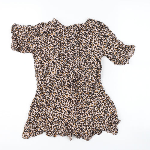 NEXT Girls Pink Animal Print  Playsuit One-Piece Size 7 Years