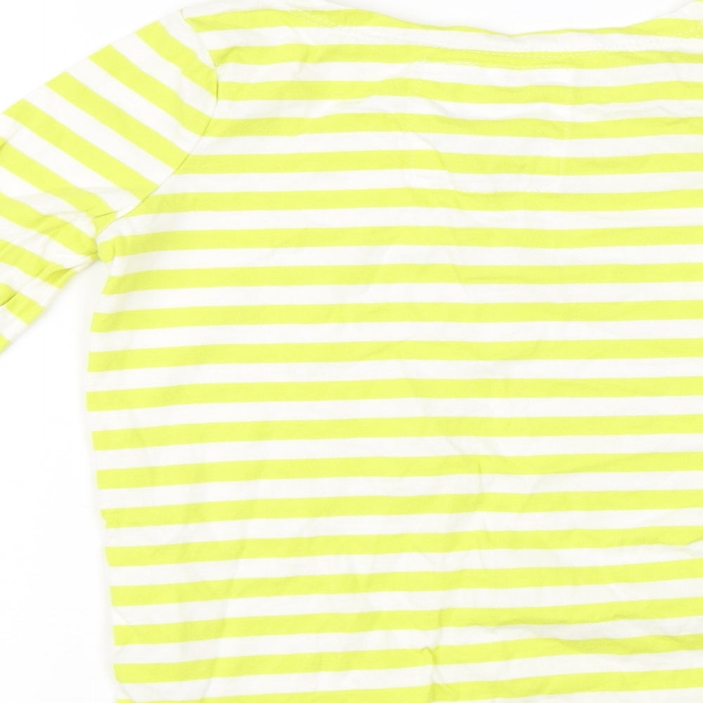 TU Girls Green Striped  Basic T-Shirt Size 7 Years  - star