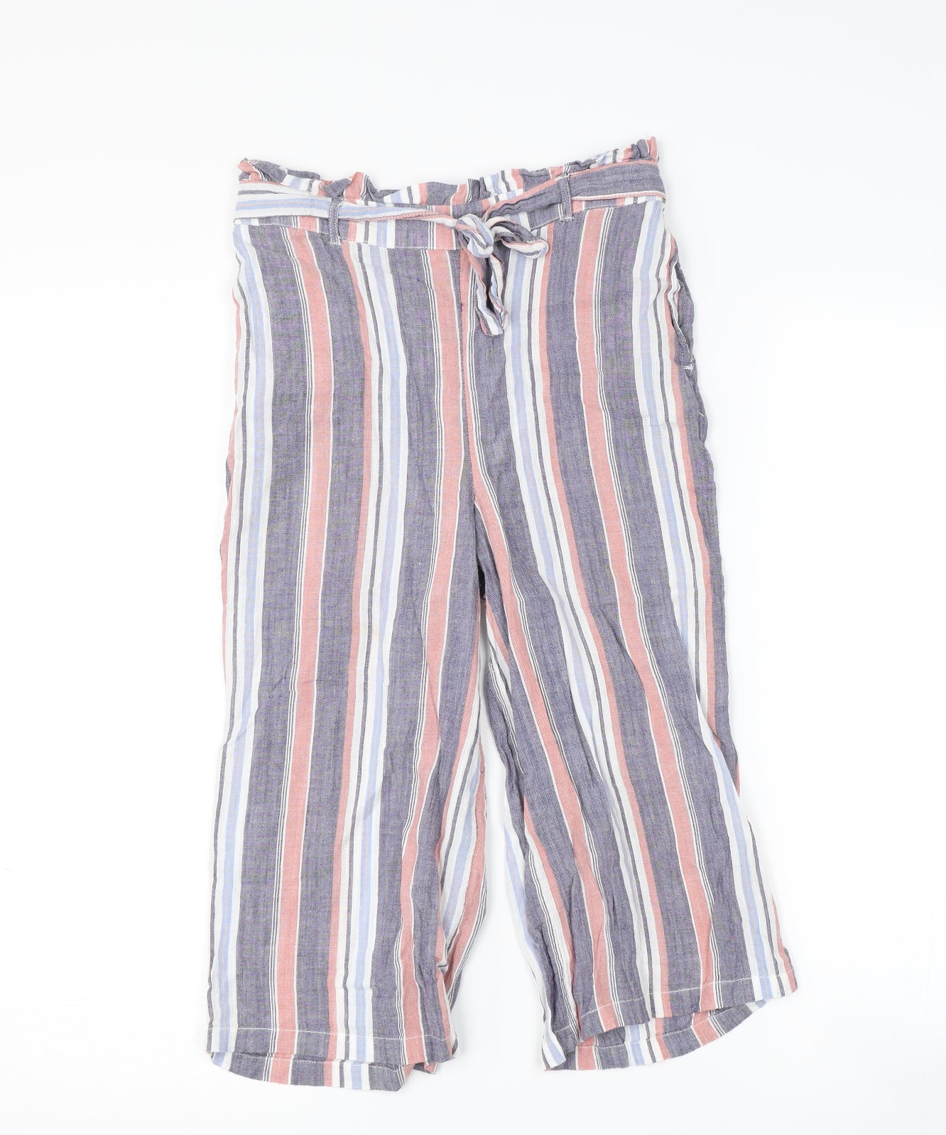 George Girls Grey Striped  Capri Trousers Size 9-10 Years