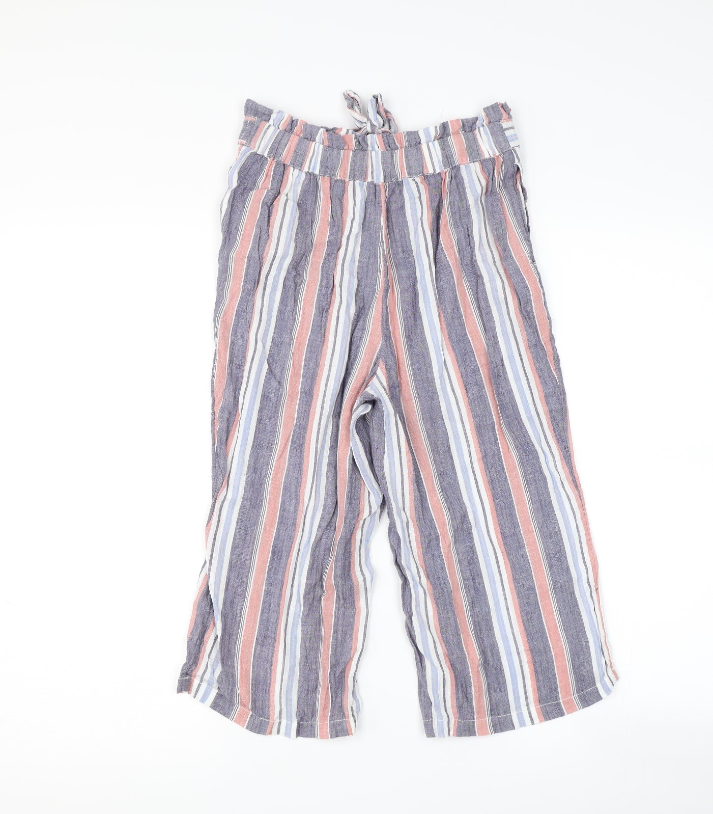 George Girls Grey Striped  Capri Trousers Size 9-10 Years