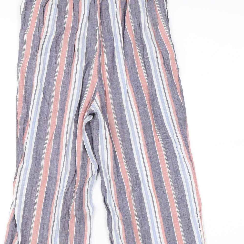 George Girls Grey Striped  Capri Trousers Size 9-10 Years