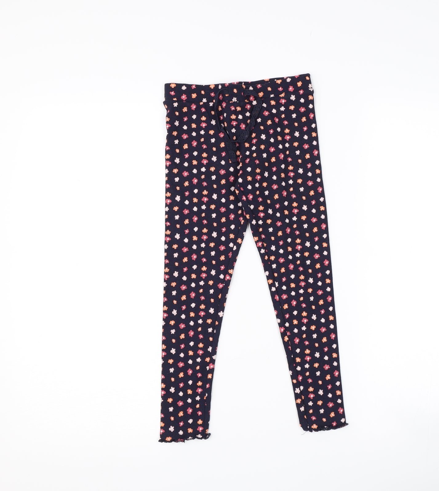 Primark Girls Blue Floral  Jogger Trousers Size 4-5 Years - leggings