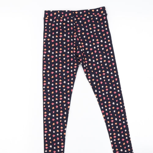Primark Girls Blue Floral  Jogger Trousers Size 4-5 Years - leggings